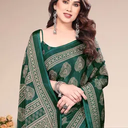 MAGNEITTA Ethnic Motif Printed Pure Chiffon Saree-picture-28