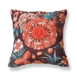 ONSETHOMES Dastaan Rust & Brown Embroidered 100% Chenille Square Cushion Covers-image-39
