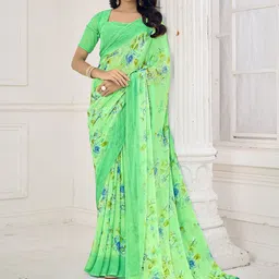 Panzora Floral Pure Chiffon Saree-picture-19