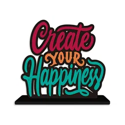 ArtVibes Maroon & Green Quote Printed Wooden Table Showpiece image 2