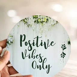 ArtVibes Black Positive Vibes Only Quote Table Decor Wooden Showpiece image 4