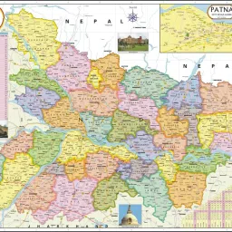 Bihar Map : Political Photographic Paper-23
