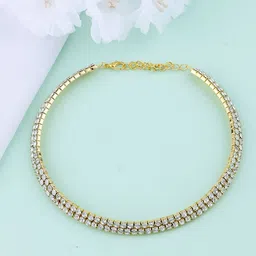 Silver Shine Gold-Plated Choker Necklace image 2