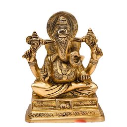 The Advitya Gold Toned Svarup Ganesha Brass Religious Idol Showpiece-image-23