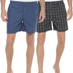 Pack of 2 Super Combed Cotton Checkered Men Boxer-image-1