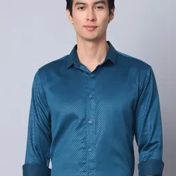 Majestic Man Men Modern Spread Collar Solid Slim Fit Formal Shirt-image-74