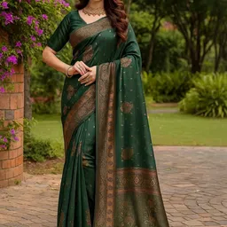 Moda Rapido Green Silk Cotton Woven Design Sarees-picture-45