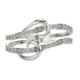 VALANOVA Women White Gold Plated Sterling Silver Lab Grown Diamond Ring-image-81