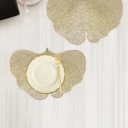 Kuber Industries Gold Toned 2 Pieces Textured Table Placemats-image-86