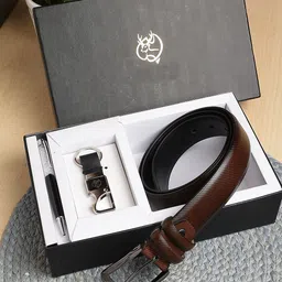 SAZARA Men Belt, Keychain and Pen Gift Set-image-97