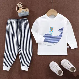 Bold N Elegant Kids Printed Long Sleeves Pure Cotton Sweatshirt And Joggers-22