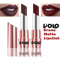 VOLO Set Of 2 Creme Matte Lipstick 3.5g Each - Maroon 635-Chocolate 642-32
