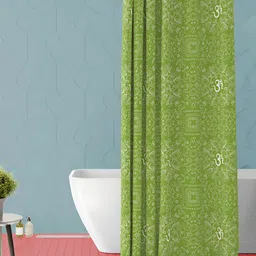 ArtzFolio Green & White Printed Waterproof Polyester Shower Curtain-13