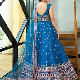 Warthy Ent Embroidered Sequinned Semi-Stitched Lehenga & Unstitched Blouse With Dupatta image 4