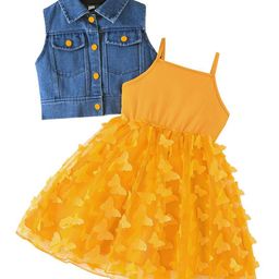 StyleCast x Revolte Girls Shoulder Straps Dress With Waistcoat Jacket-image-76