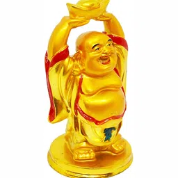 krishnagallery1 Gold Toned Laughing Buddha Showpiece image 3