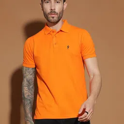 EPPE Men Abzorb Solid Polo Collar Cotton T-shirt-image-12
