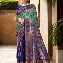 Anouk Rustic Woven Design Zari Baluchari Saree-picture-34