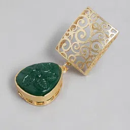 Anouk Gold-Plated Rectangular Shaped Artificial Stones Drop Earrings image 4