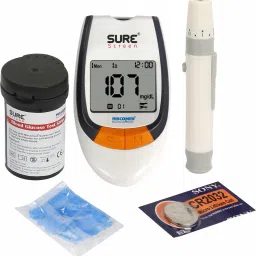 Surescreen Glucose Blood Sugar testing Painfree Monitor with 75 Strips Glucometer-4