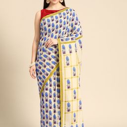 BUTA BUTI Ethnic Motifs Printed Pure Cotton Saree-image-83