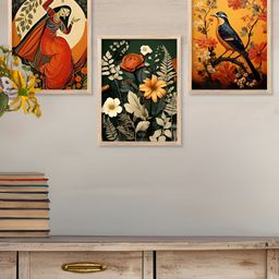 Kotart Brown & Green 3 Piece Wooden Religious Wall Arts-picture-39