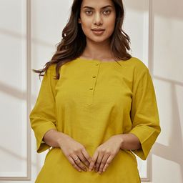 VASTRAMAY Round Neck Cambric Cotton Straight Kurta-picture-13