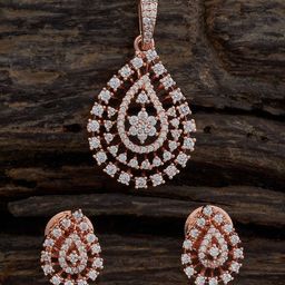 Kushal's Fashion Jewellery Rose Gold-Plated Cubic Zirconia Studded Jewellery Set-6