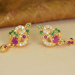 Anouk Women Gold Floral Studs Earrings-41