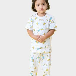 Orange Sugar Unisex Kids Printed Top with Pyjamas-image-0