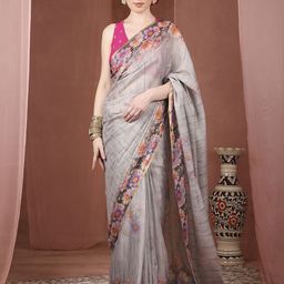 JUST FASHION Floral Zari Banarasi Saree-image-14