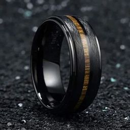 SALTY Pack of 2 Men Retro Tungsten Ring-image-48