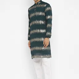 Devyom Men Embroidered Regular Thread Work Kurta with Pyjamas image 5