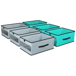 Kuber Industries Green Set of 6 Regular Multi-Utility Organisers-30