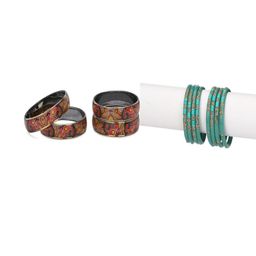 SOMIL Set Of 12 Stones Studded Glass Bangles-picture-8
