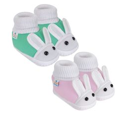 NESKA MODA Kids-Unisex Blue Cotton Booties-picture-13