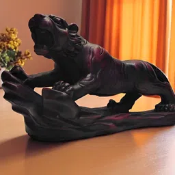 GLOBAL AROMA Maroon Jaguar Birds & Animals Figurine Showpiece-image-81