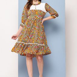 CORSICA Women Printed Georgette Fit & Flare Casual Dress-picture-6