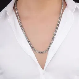 The Roadster Lifestyle Co. Men Silver-Plated Stainless Steel Stylish Design Chain-image-71