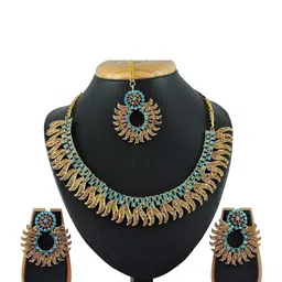 VATSALYA creation Gold-Plated Artificial Stone Studded Jewellery Set-45