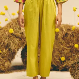 Prakriti Jaipur Women Solid Cotton Regular Trousers-image-5
