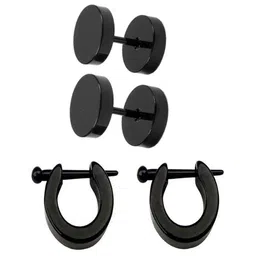 shobhram Set Of 2 Silver-Plated Contemporary Studs-15