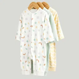 mothercare Unisex Kids Pack of 3 Printed Sleepsuit-image-72