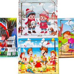 Packof4 Kids Winter & Spring, Monsoon, Summer Indian Seasons Puzzle Toys-image-3