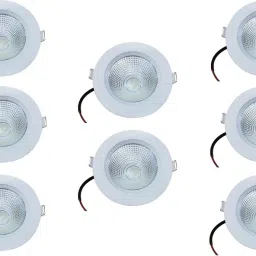 LED 7w Gleam Round Ceiling Light, Color of LED Warm White (Yellow) (Pack of 8 Pcs) Recessed Ceiling Lamp-image-4