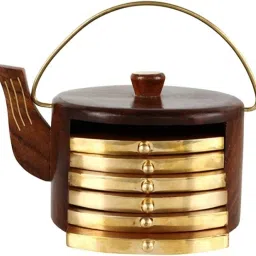 Round Wood Coaster Set-picture-5
