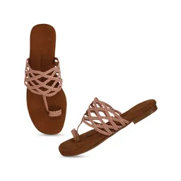 Ishransh Textured Open Toe Flats image 5