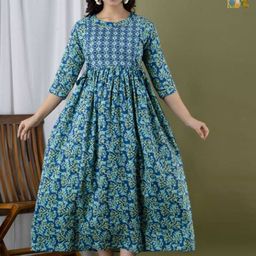 Moda Rapido Women Printed Mirror Work Anarkali Kurta-image-19