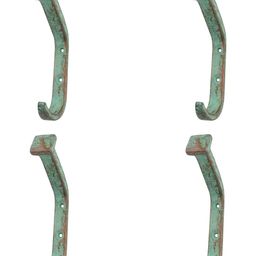 IndianShelf Bronze & Green 4 Pieces Iron Hay Cloth Hangers Key Holders-18