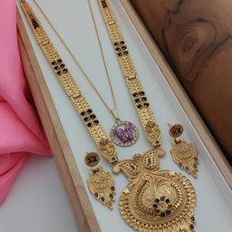 niva fashion Gold-Plated Brass Necklace & Earrings-image-52